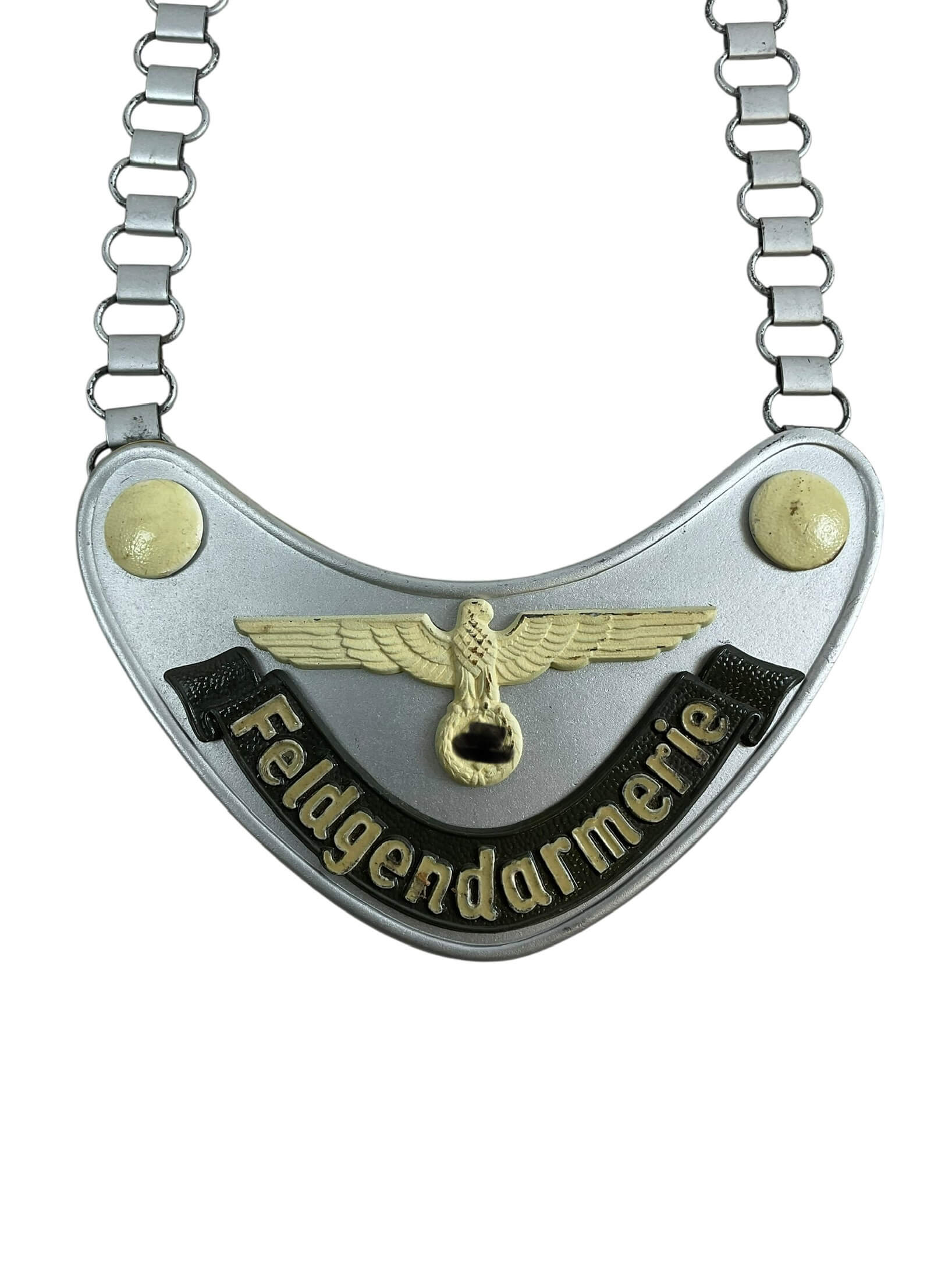 WW2 German Feldgendarmerie Chained Dog Gorget WW2 German Feldgendarmerie Chained Dog Gorget