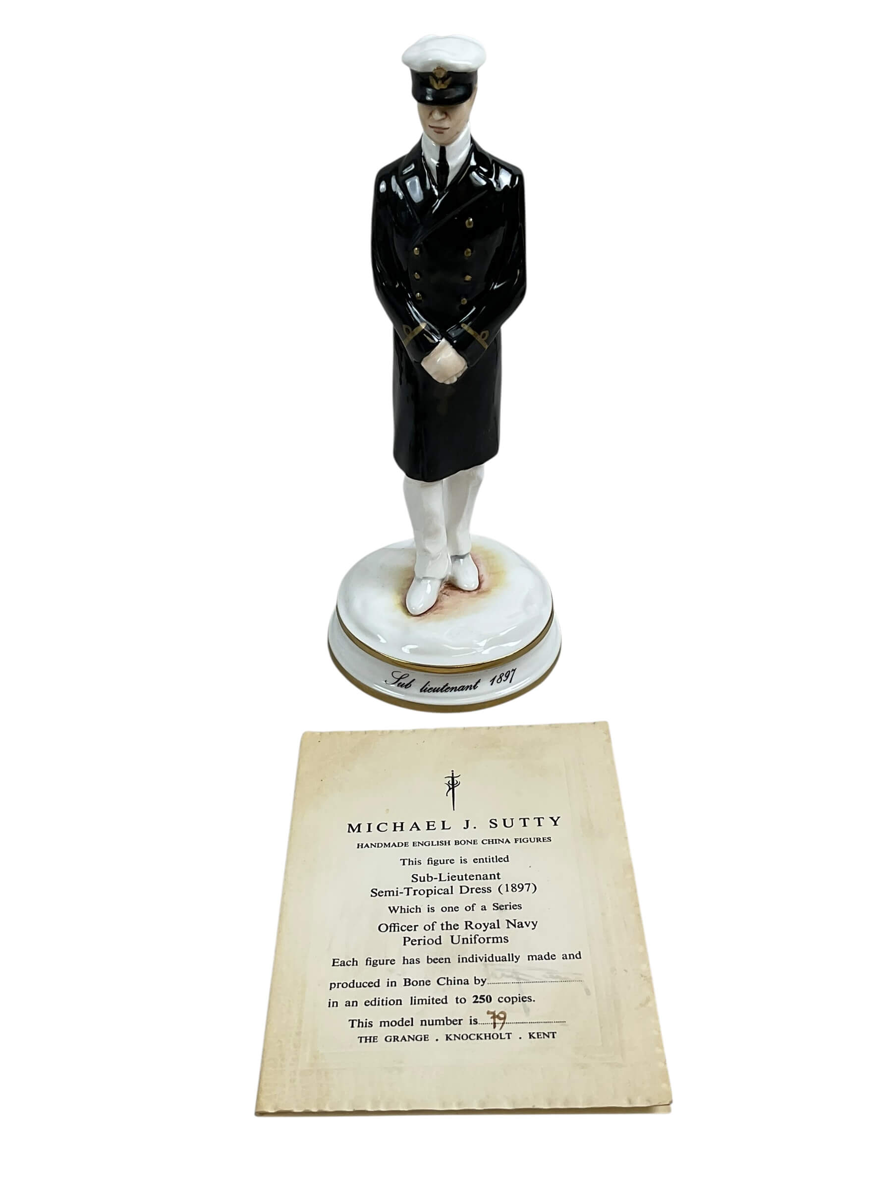 British RN Navy Michael J. Sutty Bone China Tropical Dress Figure REPAIRED British RN Navy Michael J. Sutty Bone China Tropical Dress Figure REPAIRED