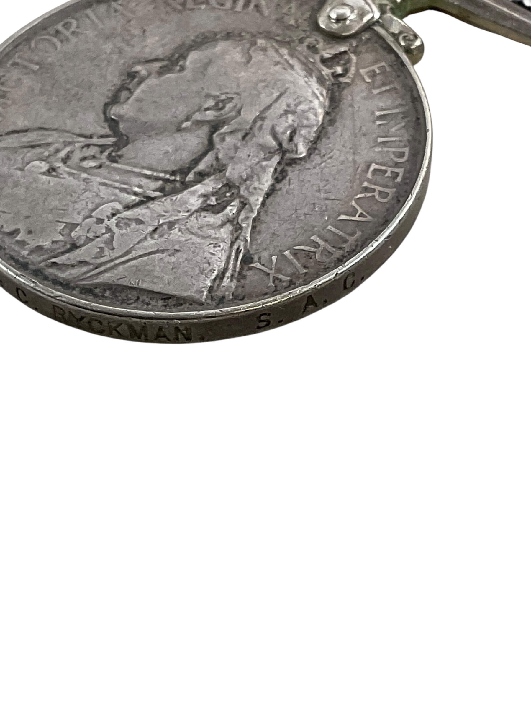 British Victorian QSA Full Size Medal Named 2103 3rd Class Trooper C Ryckman SAC British Victorian QSA Full Size Medal Named 2103 3rd Class Trooper C Ryckman SAC