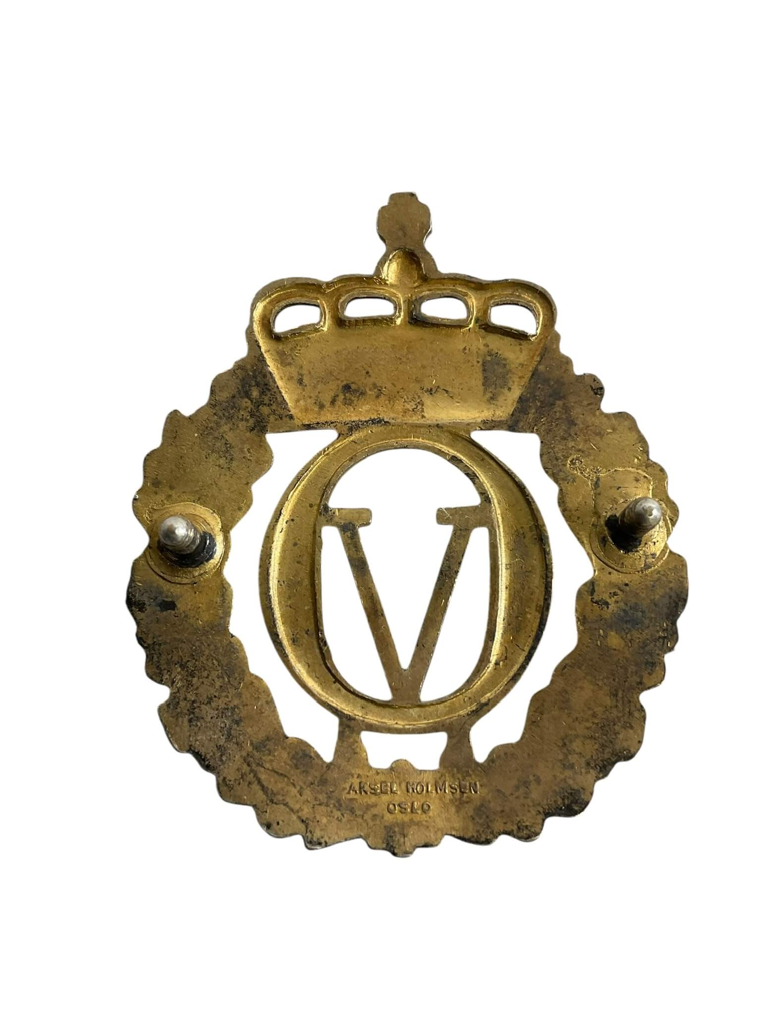 Norway Norwegian Army King Olav V Cap Badge Norway Norwegian Army King Olav V Cap Badge
