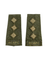 Royal Canadian Army Pay Corps Captain Slip On Rank Insignia Pair Early Combat Rank
