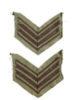 WW2 Canadian Army Tropical Sergeants Rank Insignia Pair WW2 Canadian Army Tropical Sergeants Rank Insignia Pair