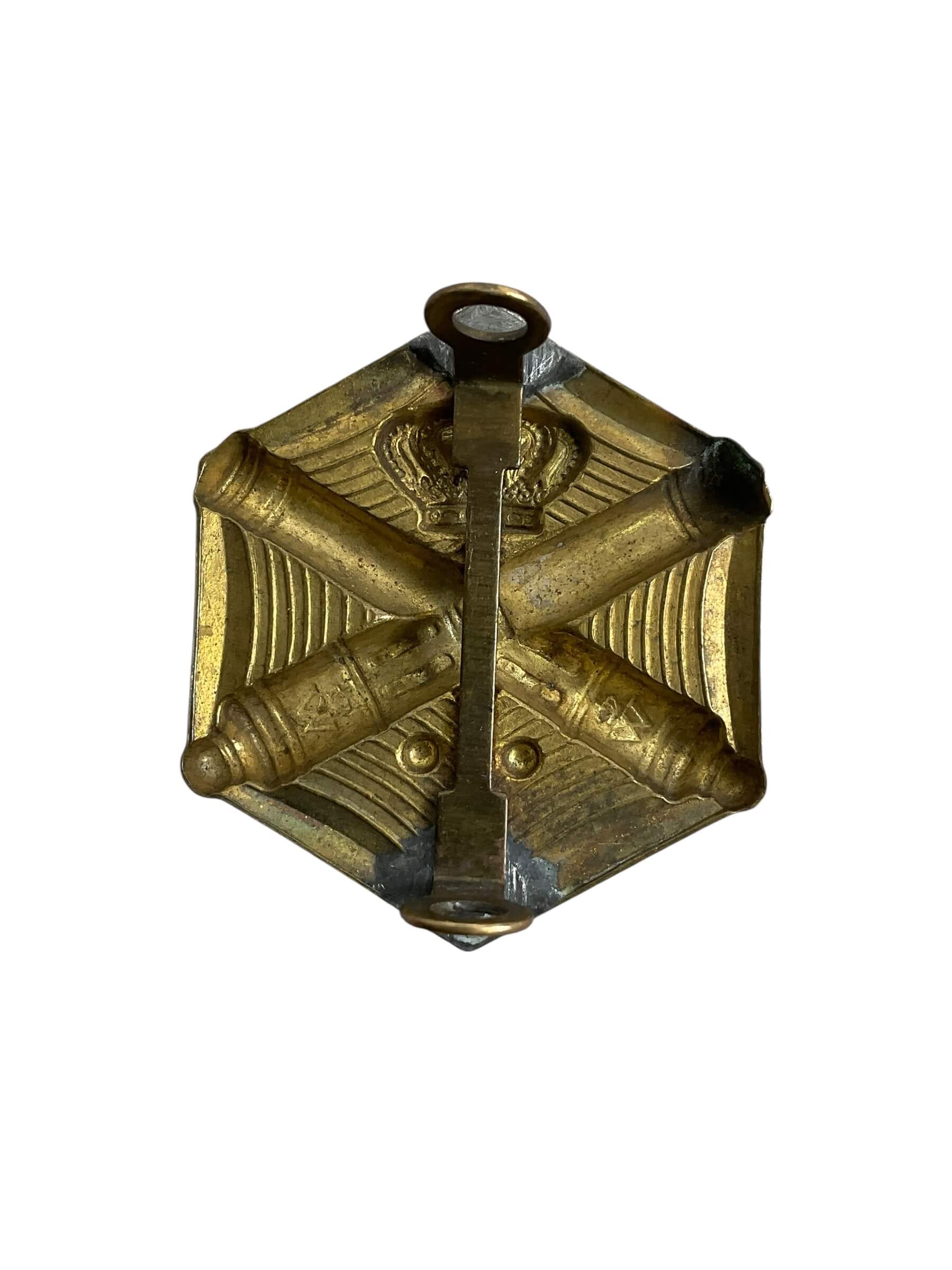 Dutch Netherlands Army Artillery Corps Brass Cap Badge Dutch Netherlands Army Artillery Corps Brass Cap Badge