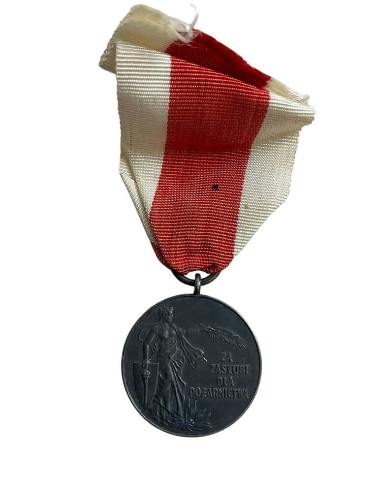 Poland Polish For the Merit of Firefighting Full Size Medal Poland Polish For the Merit of Firefighting Full Size Medal