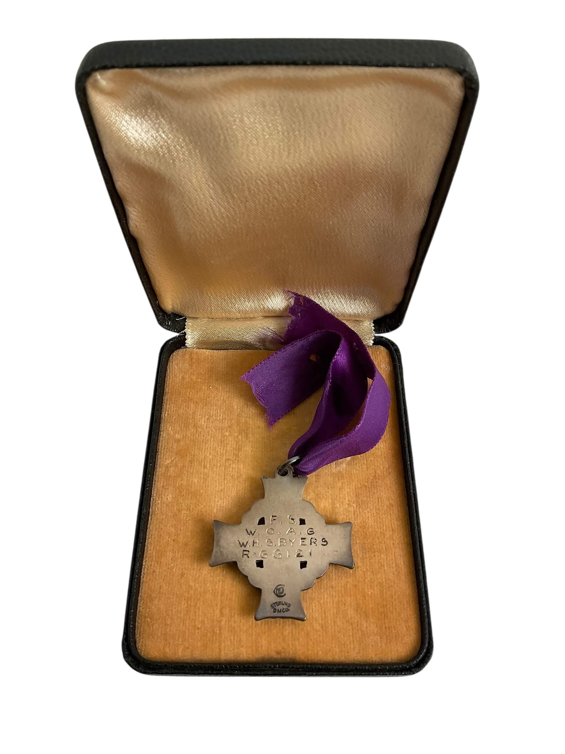 WW2 Canadian RCAF Memorial Cross F/S W.H.S. Byers KIA With Research WW2 Canadian RCAF Memorial Cross F/S W.H.S. Byers KIA With Research