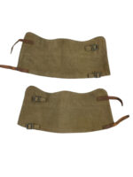 WW2 British Canadian Pair of Canvas Gaiters With Leather Straps