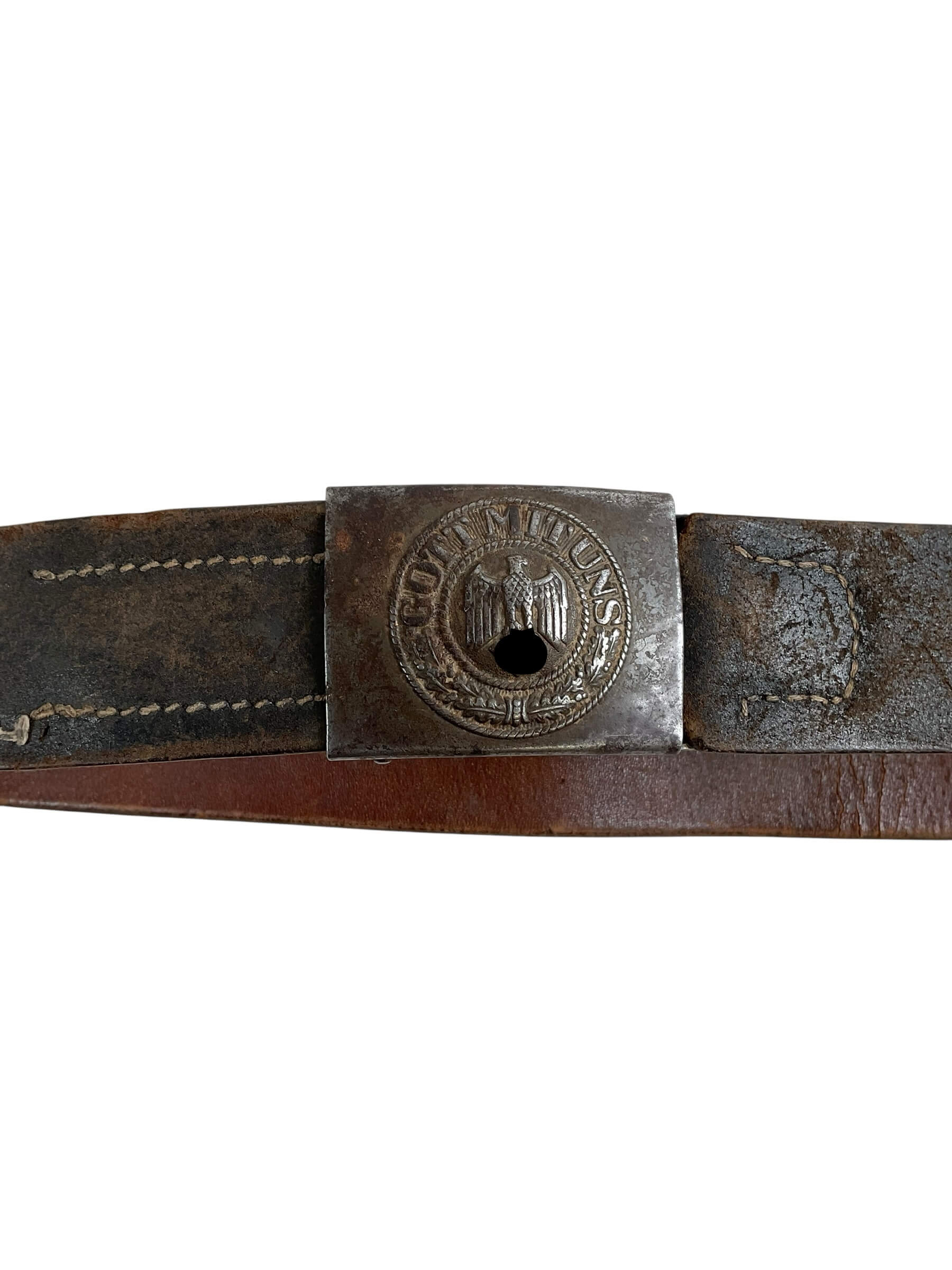 WW2 German Army Leather Belt With Steel Belt Buckle WW2 German Army Leather Belt With Steel Belt Buckle