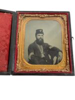 US Civil War Union Sgt Tin Type in Frame Picture