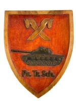 German Army Panzer Troop School Wood Plaque 12 1/2" X 10"