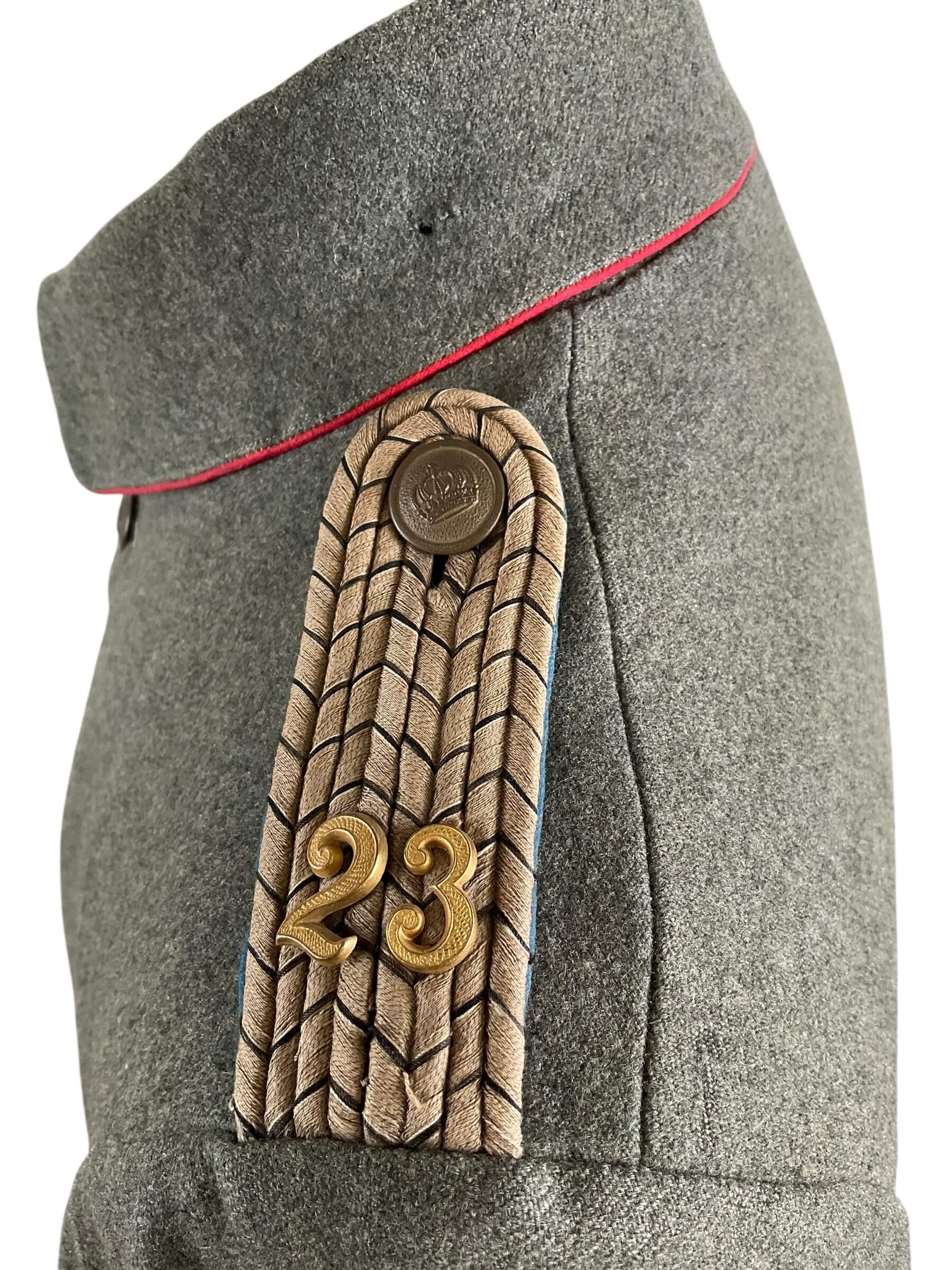 WW1 Imperial German Prussian 23rd Infantry Regiment Officers Feldgrau Tunic WW1 Imperial German Prussian 23rd Infantry Regiment Officers Feldgrau Tunic