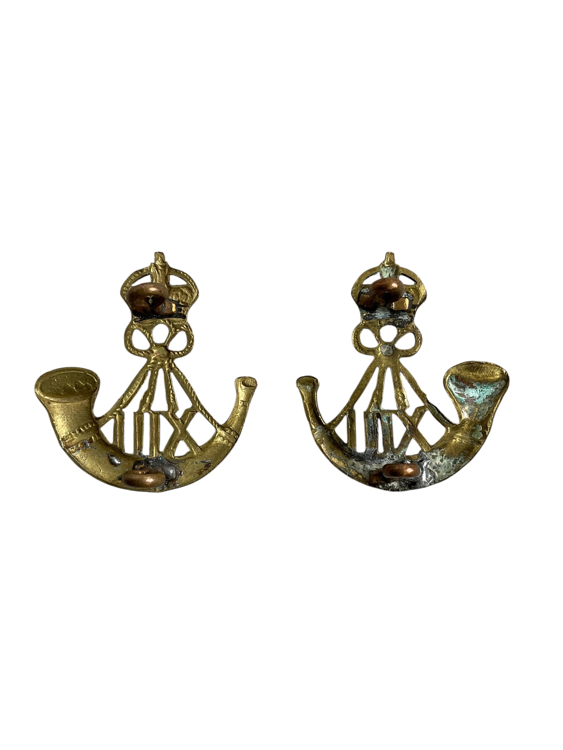 WW2 Canadian Royal Hamilton Light Infantry Collars Insignia Pair WW2 Canadian Royal Hamilton Light Infantry Collars Insignia Pair