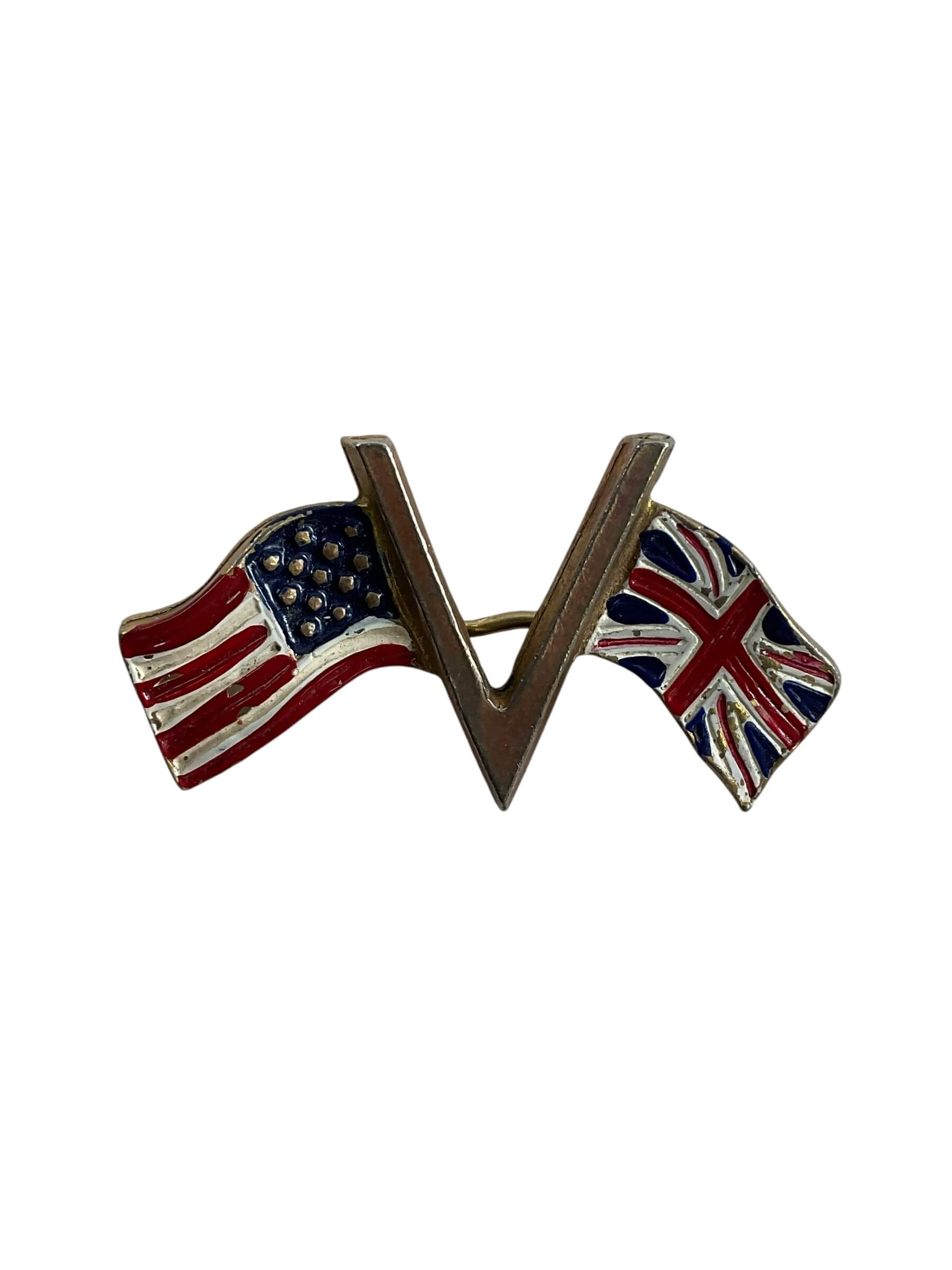 WW2 British US Victory Lapel Badge Homefront WW2 British US Victory Lapel Badge Homefront