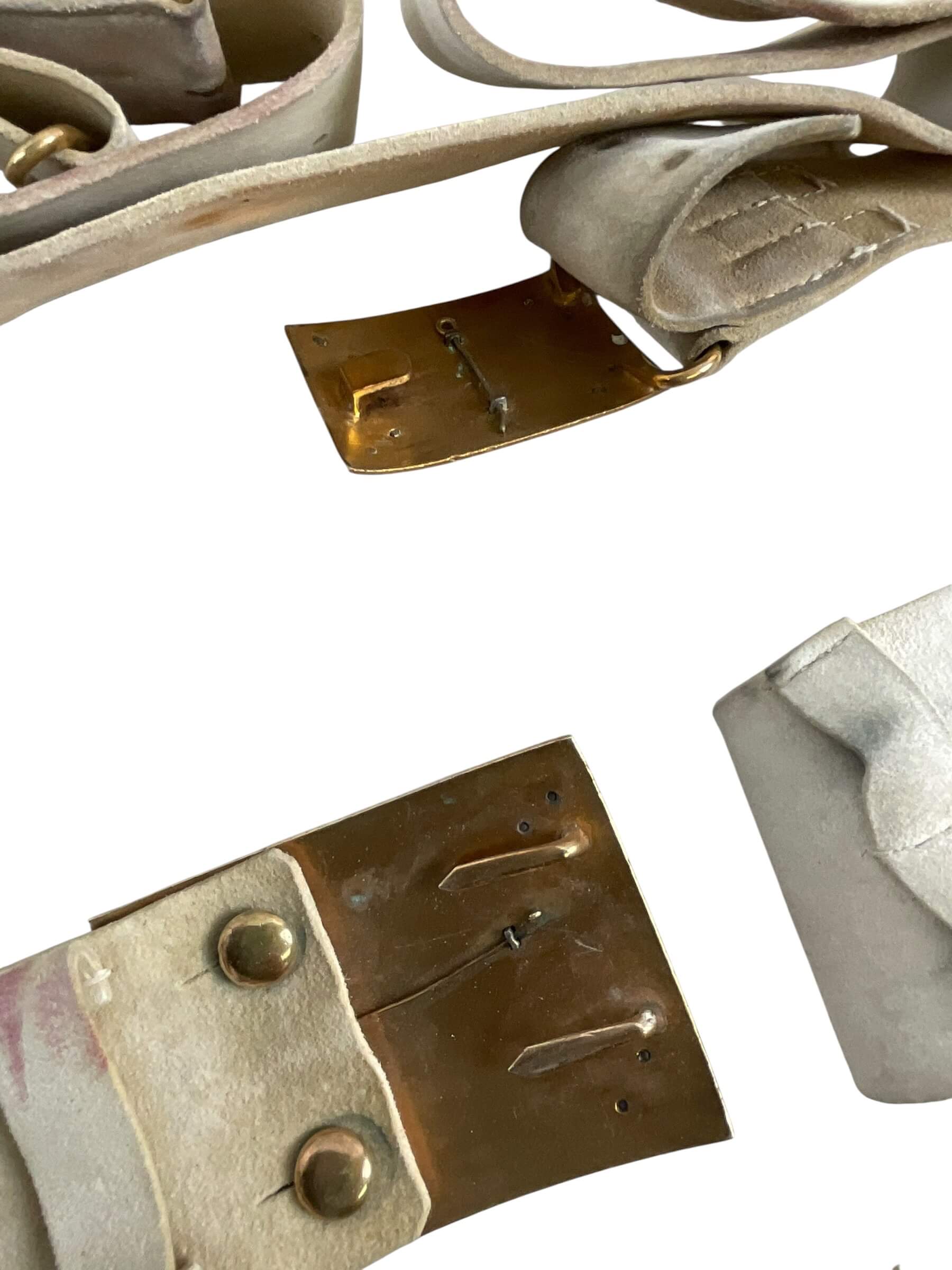 Canadian 48th Highlanders of Canada Officers Buff Leather Cross Belt and Buckle Canadian 48th Highlanders of Canada Officers Buff Leather Cross Belt and Buckle