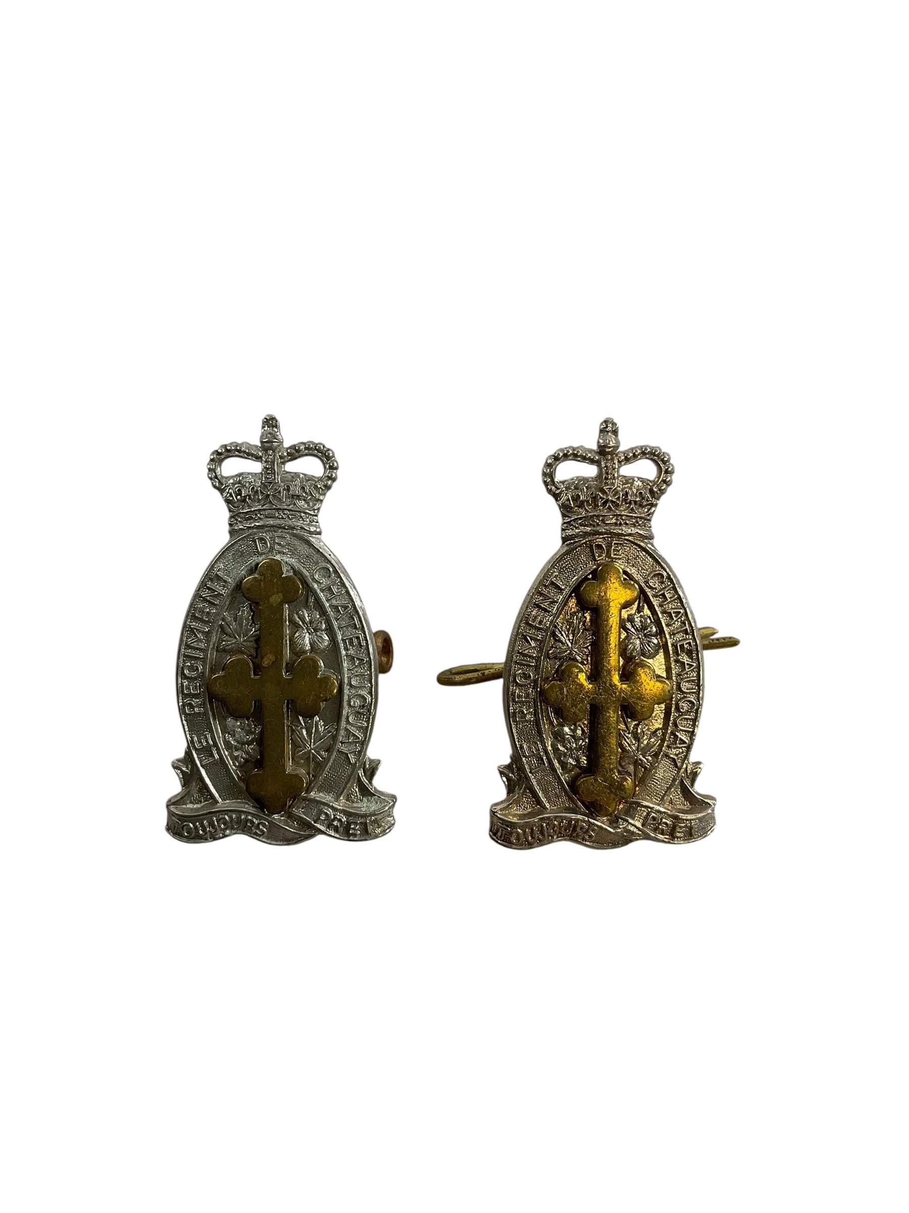 Canadian Le Regiment De Chateauguay Collars Insignia Pair Canadian Le Regiment De Chateauguay Collars Insignia Pair