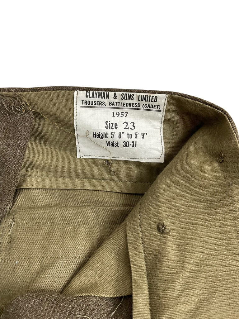 Canadian Army Cadet Battledress Trousers Size 23 Dated 1957 Canadian Army Cadet Battledress Trousers Size 23 Dated 1957