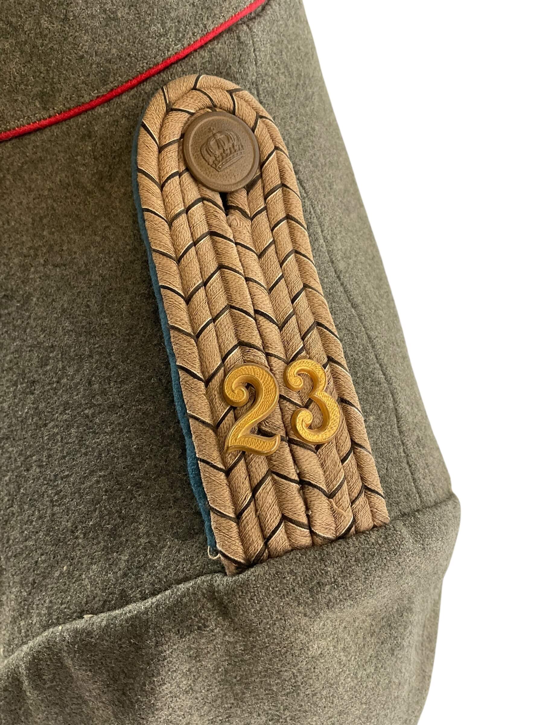 WW1 Imperial German Prussian 23rd Infantry Regiment Officers Feldgrau Tunic WW1 Imperial German Prussian 23rd Infantry Regiment Officers Feldgrau Tunic