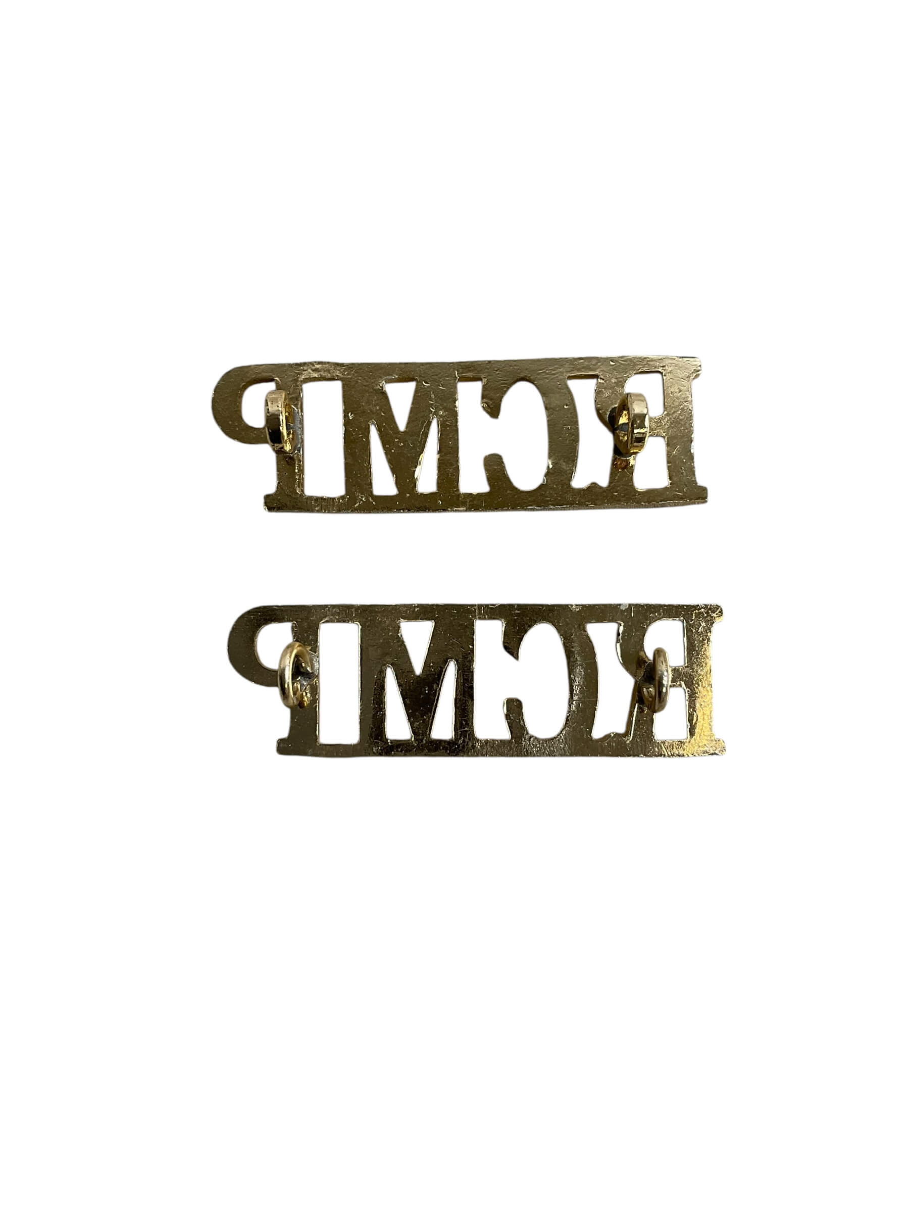 Royal Canadian Mounted Police RCMP Staybright Shoulder Titles Insignia Pair Royal Canadian Mounted Police RCMP Staybright Shoulder Titles Insignia Pair