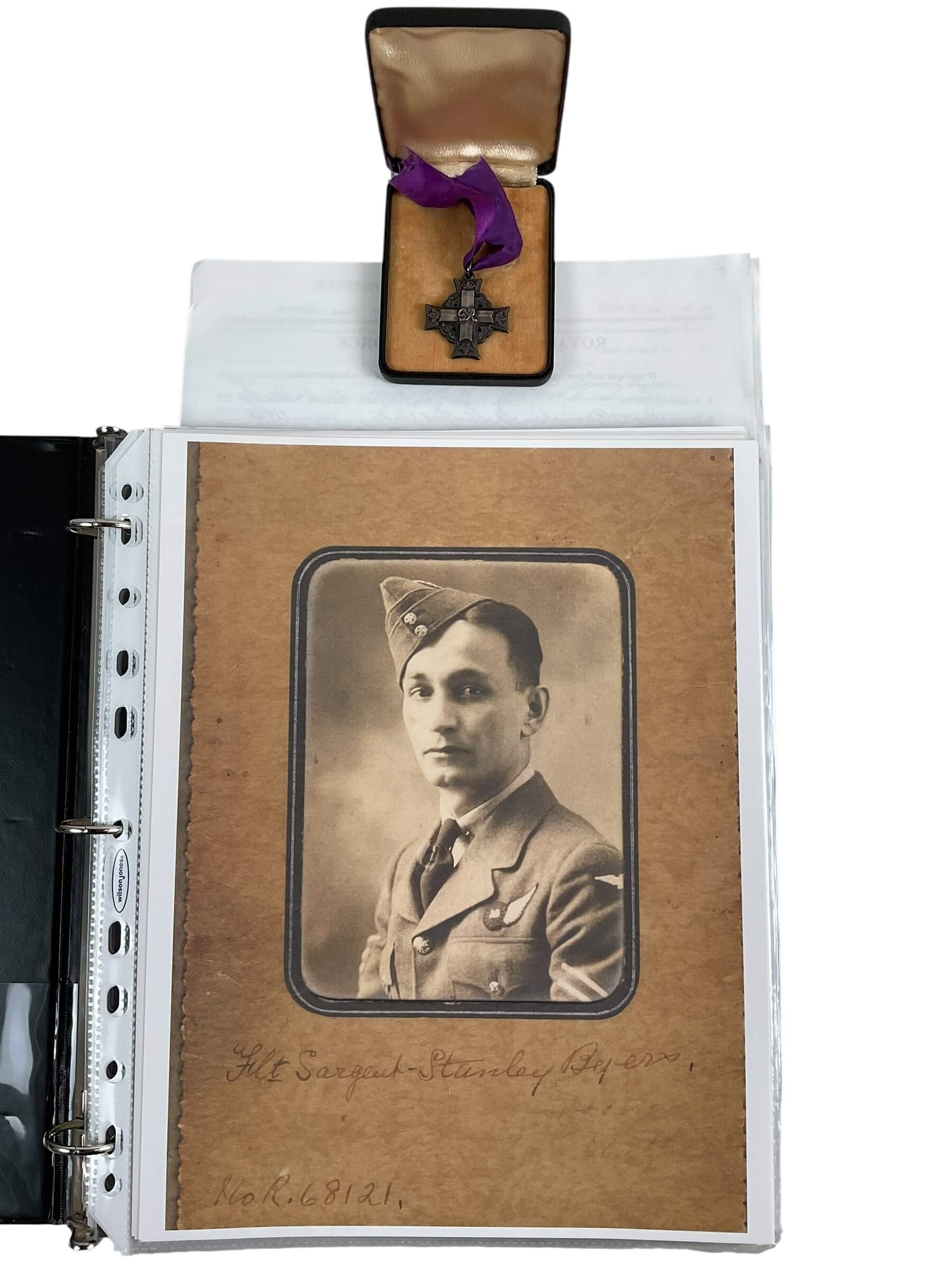 WW2 Canadian RCAF Memorial Cross F/S W.H.S. Byers KIA With Research WW2 Canadian RCAF Memorial Cross F/S W.H.S. Byers KIA With Research