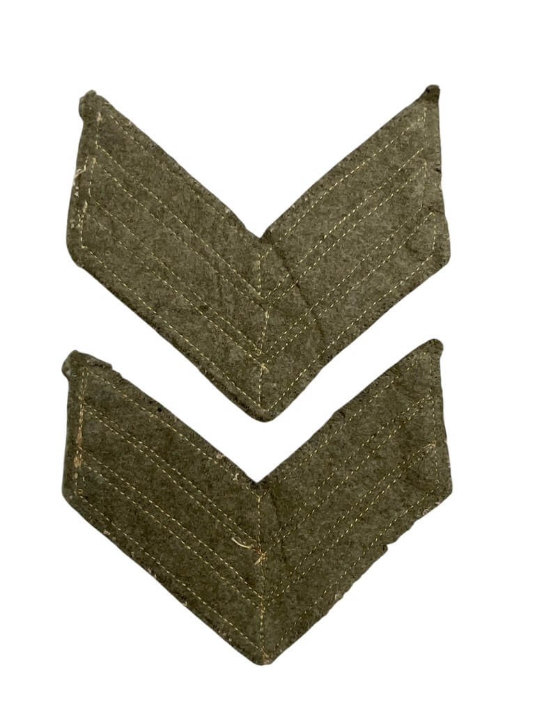 WW2 Canadian Army Sergeant Rank Insignia Pair WW2 Canadian Army Sergeant Rank Insignia Pair