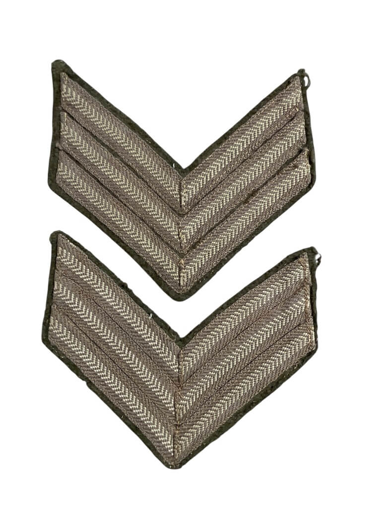 WW2 Canadian Army Sergeant Rank Insignia Pair WW2 Canadian Army Sergeant Rank Insignia Pair