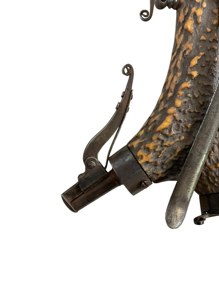 Antique Powder Horn With Engraving From Antler Antique Powder Horn With Engraving From Antler