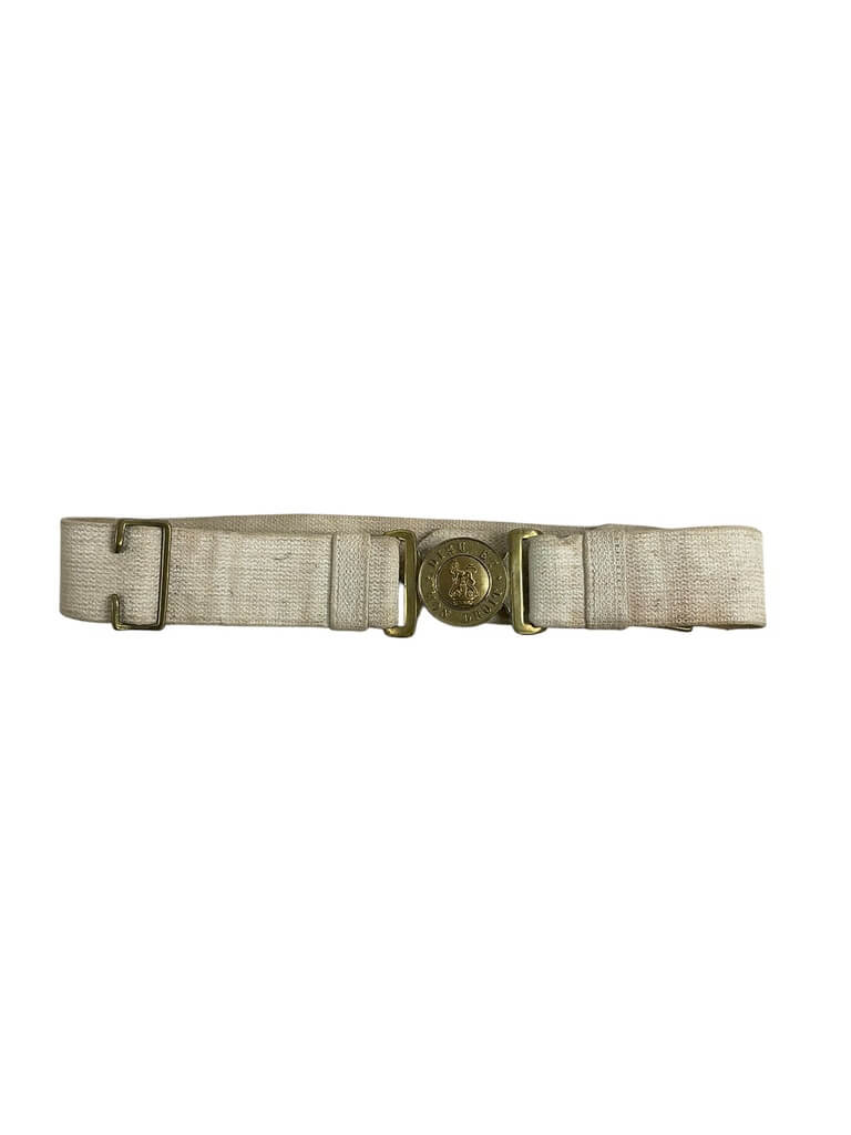 WW2 British Military Police White Belt With Brass Buckle WW2 British Military Police White Belt With Brass Buckle