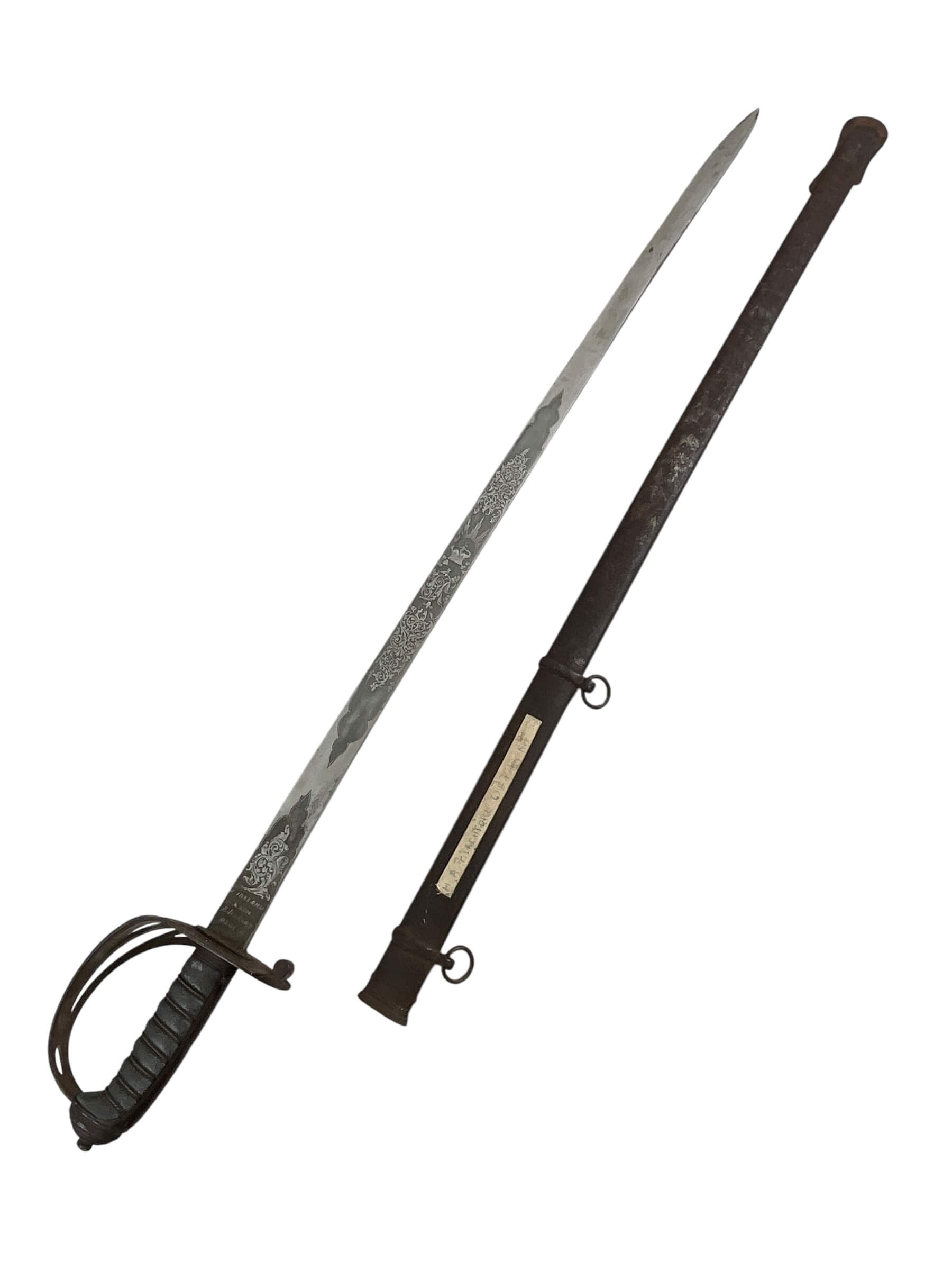 Victorian Royal Irish Constabulary Officers Sword with Scabbard Maker J Ireland and Sons Dublin Victorian Royal Irish Constabulary Officers Sword with Scabbard Maker J Ireland and Sons Dublin