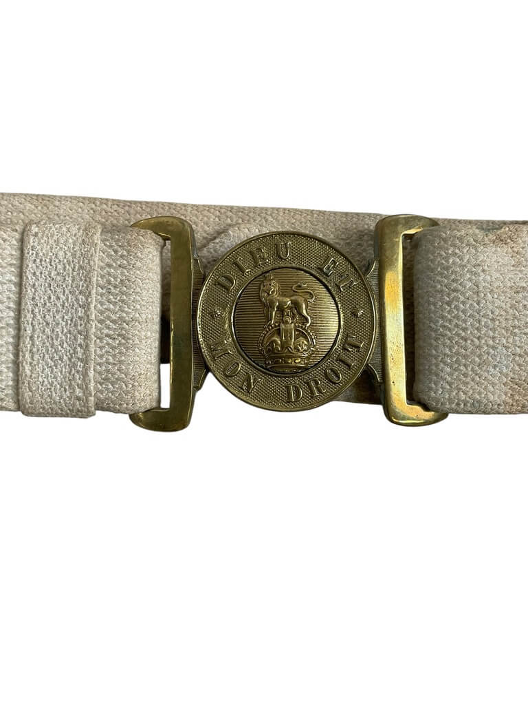 WW2 British Military Police White Belt With Brass Buckle WW2 British Military Police White Belt With Brass Buckle