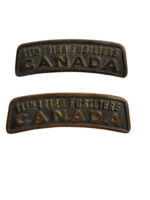 WW1 Canadian CEF 11th Irish Fusiliers Shoulder Titles Insignia Pair