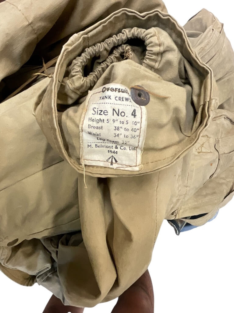 WW2 British Armoured Corps Tankers Suit Size 4 Dated 1944 WW2 British Armoured Corps Tankers Suit Size 4 Dated 1944