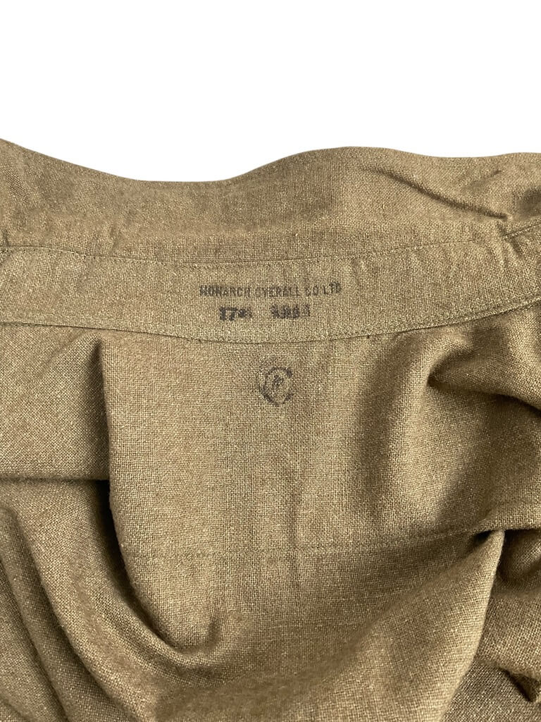 Canadian Army Korean War Shirt C Broad Arrowed Size 17 1/2 Canadian Army Korean War Shirt C Broad Arrowed Size 17 1/2