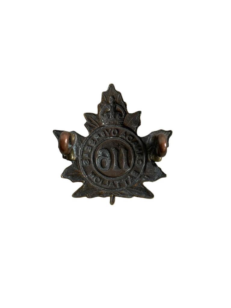 WW1 Canadian CEF 116th Battalion Collar Insignia Single WW1 Canadian CEF 116th Battalion Collar Insignia Single