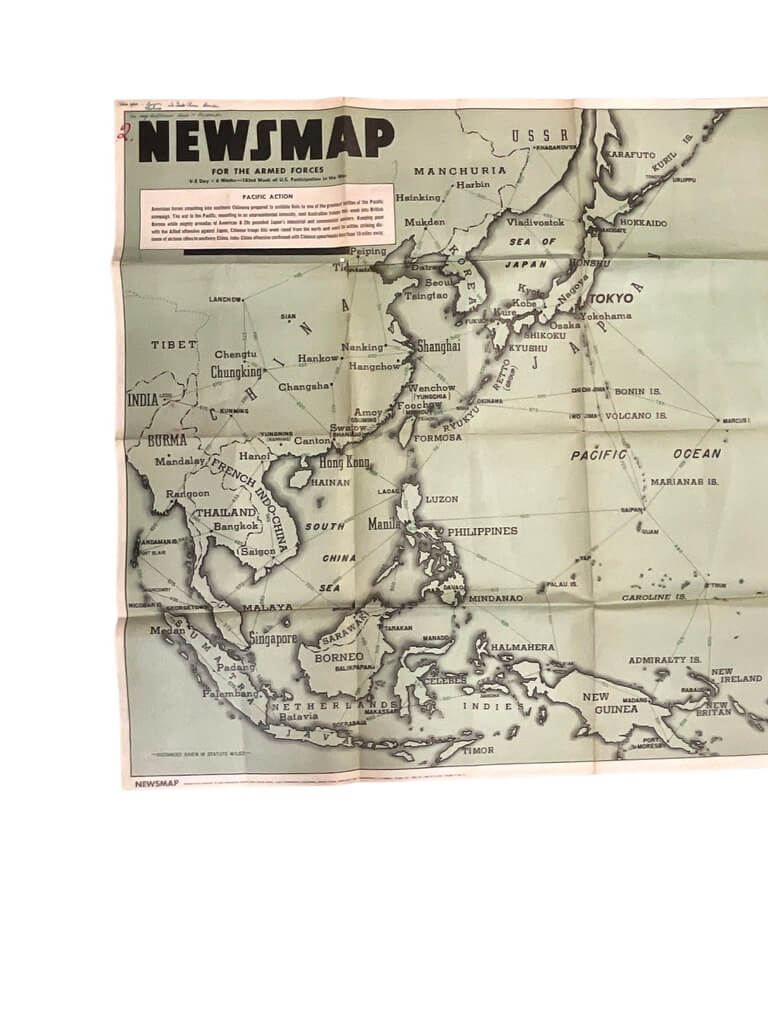 WW2 US Newsmap Vol 4 No 9F 47″ X 34 1/2″ WW2 US Newsmap Vol 4 No 9F 47″ X 34 1/2″