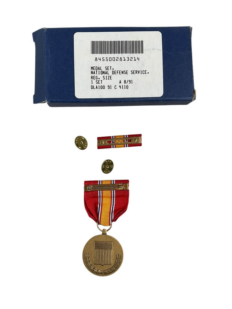 US Army National Defense Service Full Size Medal With Ribbon Bar US Army National Defense Service Full Size Medal With Ribbon Bar