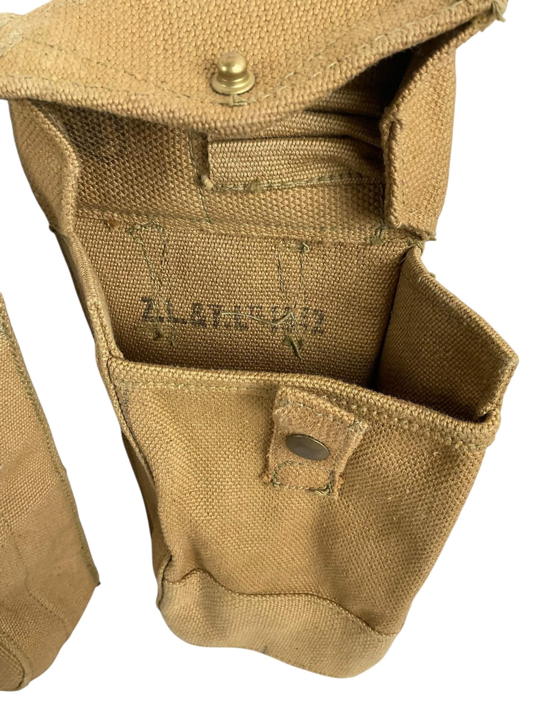 WW2 Canadian Army P37 Small Basic Pouches C Broad Arrowed Pair WW2 Canadian Army P37 Small Basic Pouches C Broad Arrowed Pair