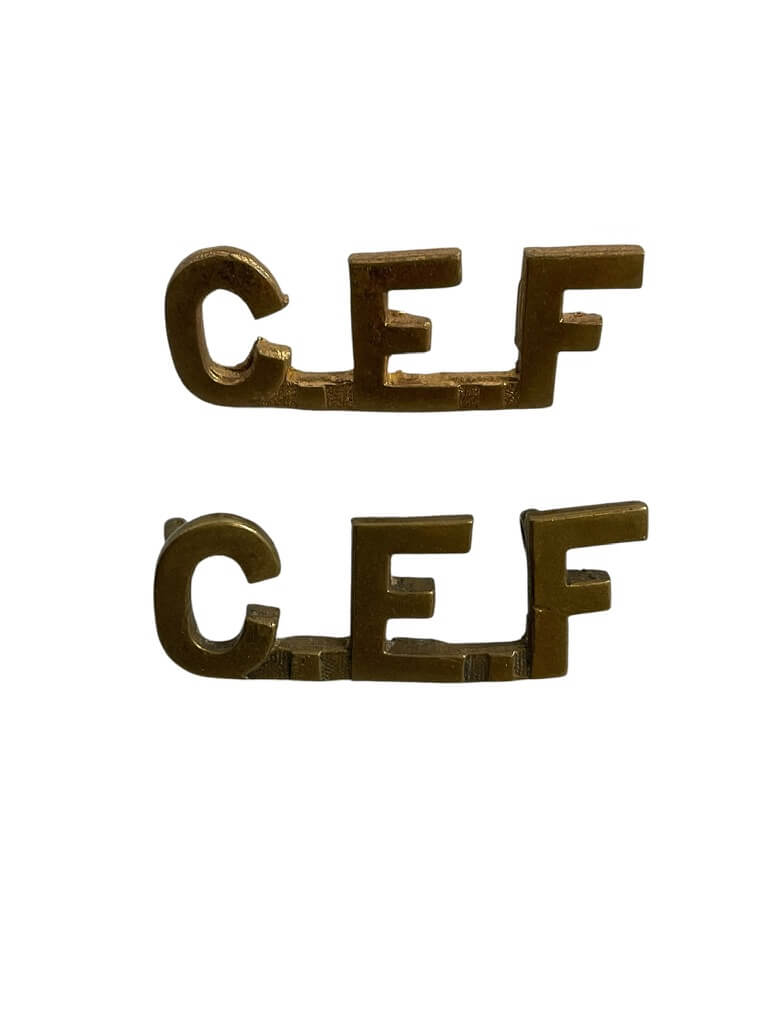 WW1 Canadian CEF Shoulder Titles Insignia Pair WW1 Canadian CEF Shoulder Titles Insignia Pair