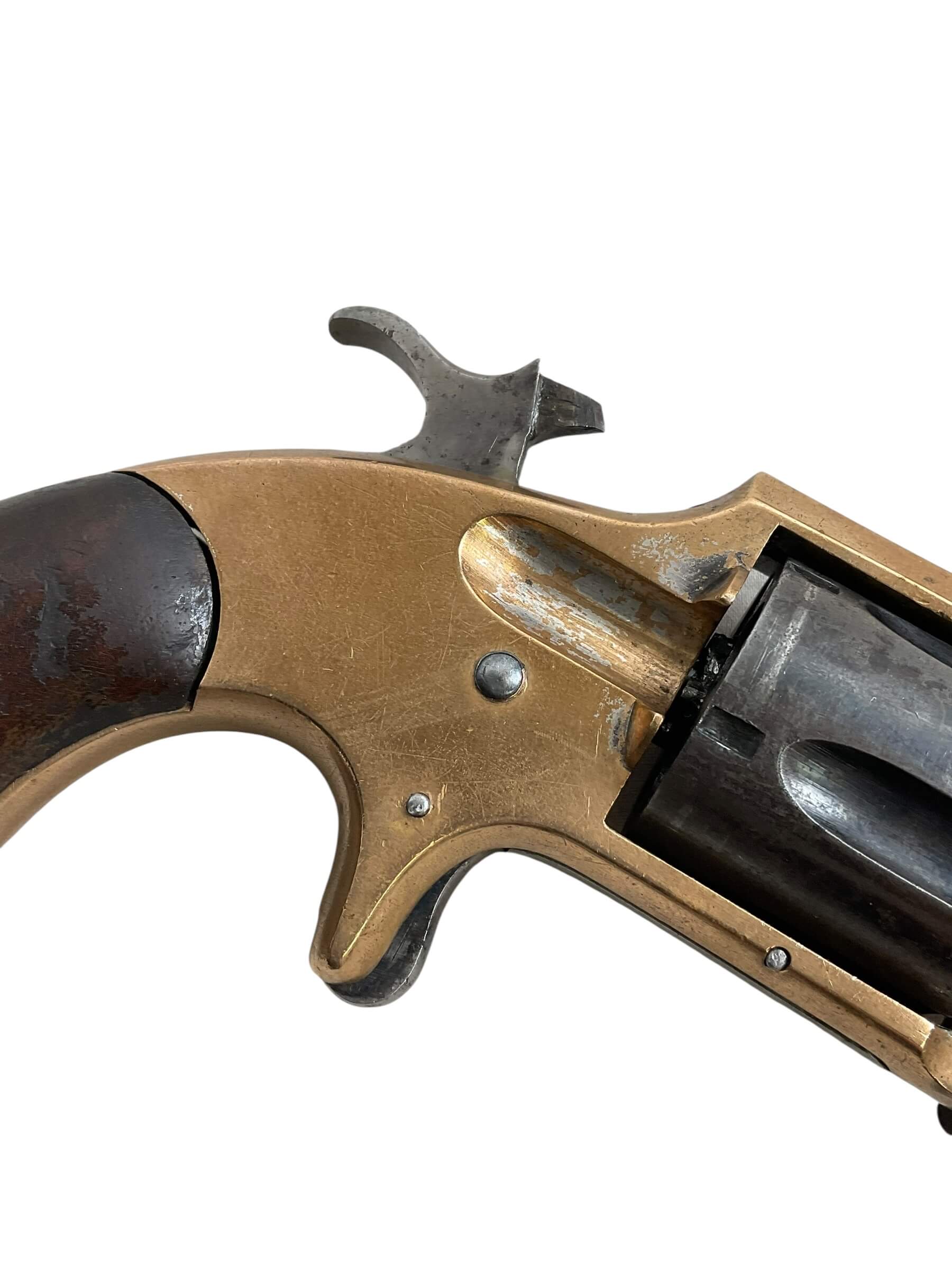 US 1871 Whitneyville Brass Framed .32 Rimfire Revolver Antique US 1871 Whitneyville Brass Framed .32 Rimfire Revolver Antique