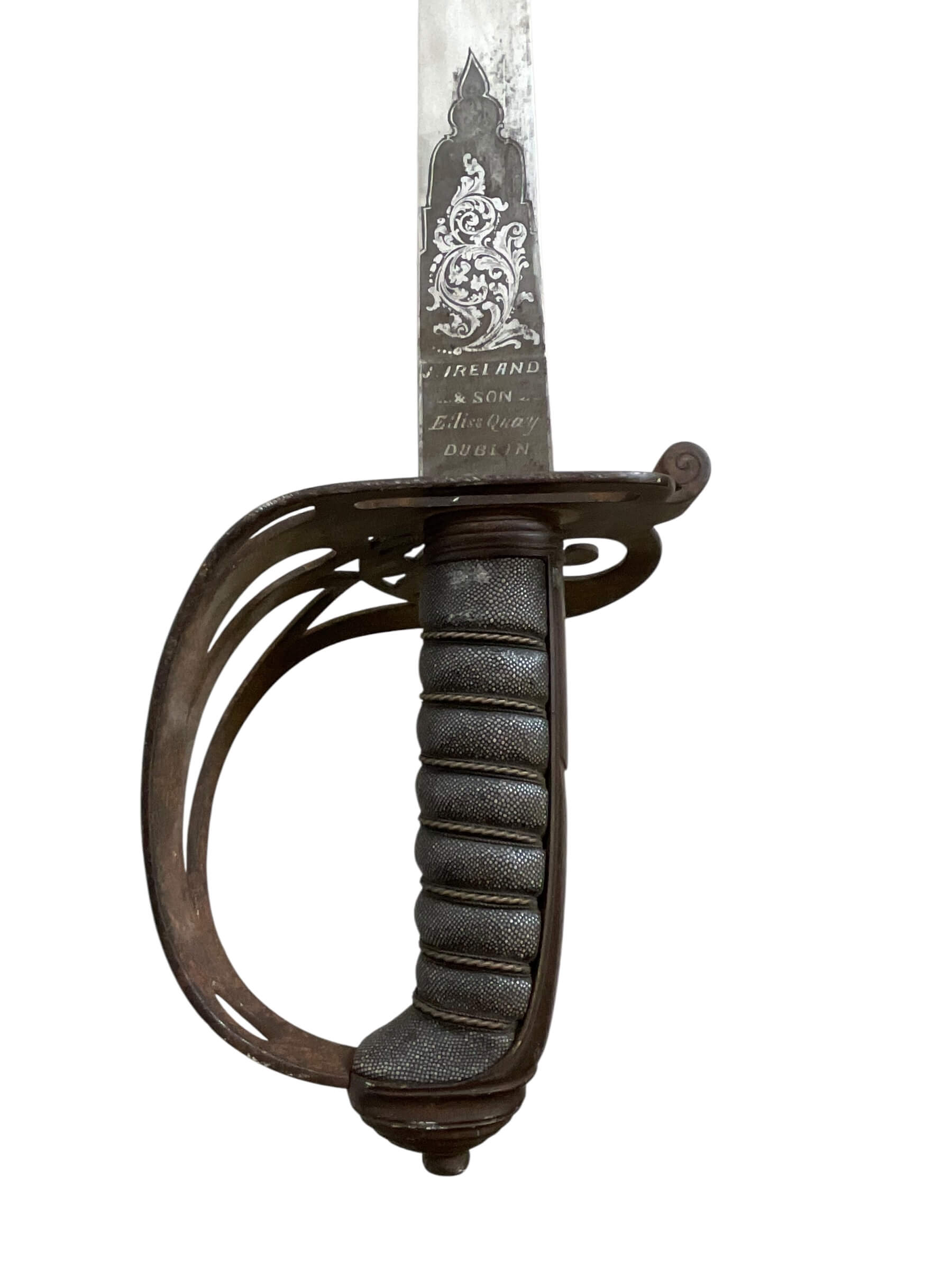 Victorian Royal Irish Constabulary Officers Sword with Scabbard Maker J Ireland and Sons Dublin Victorian Royal Irish Constabulary Officers Sword with Scabbard Maker J Ireland and Sons Dublin