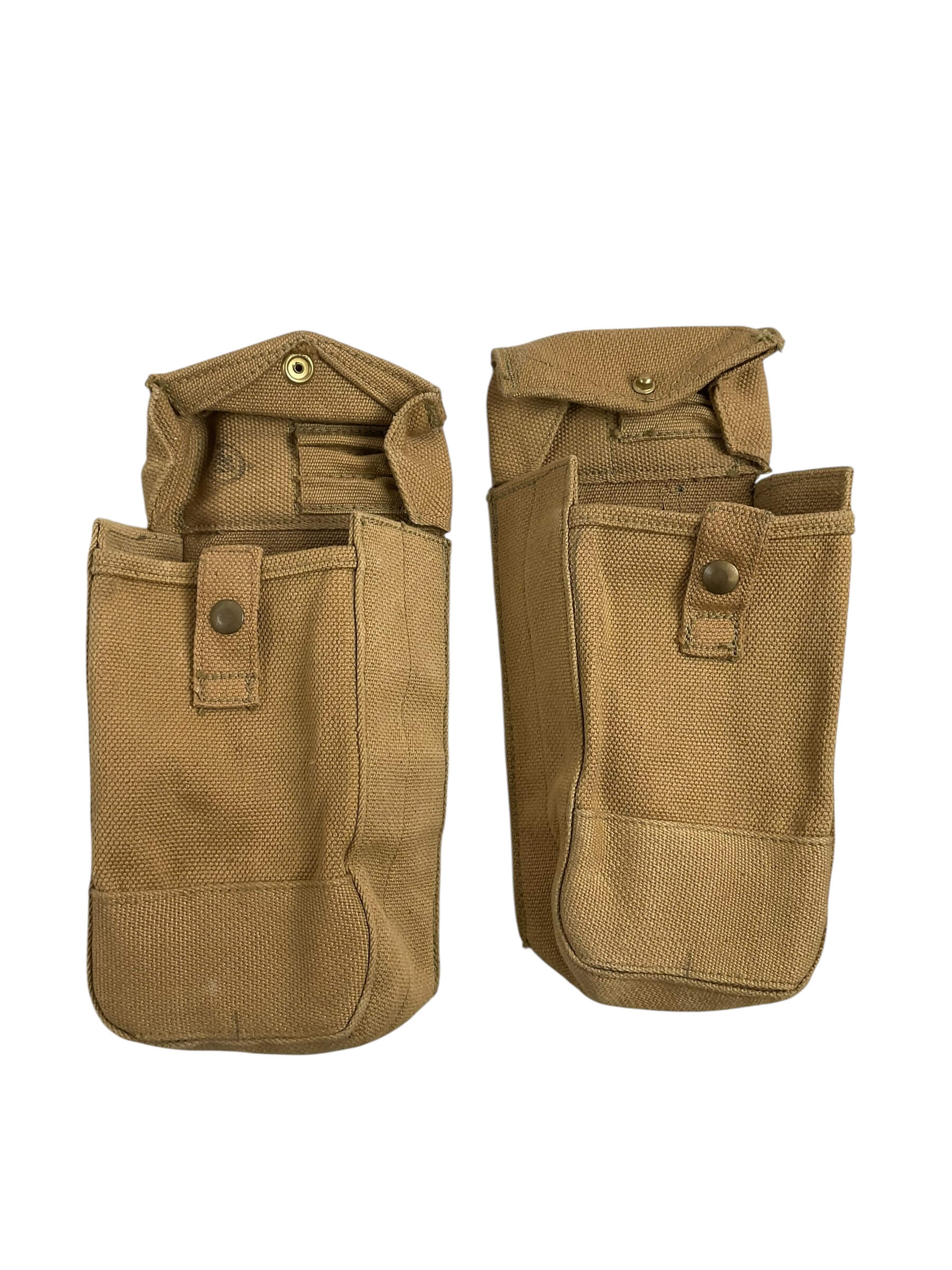 WW2 Canadian Army P37 Small Basic Pouches C Broad Arrowed Pair WW2 Canadian Army P37 Small Basic Pouches C Broad Arrowed Pair