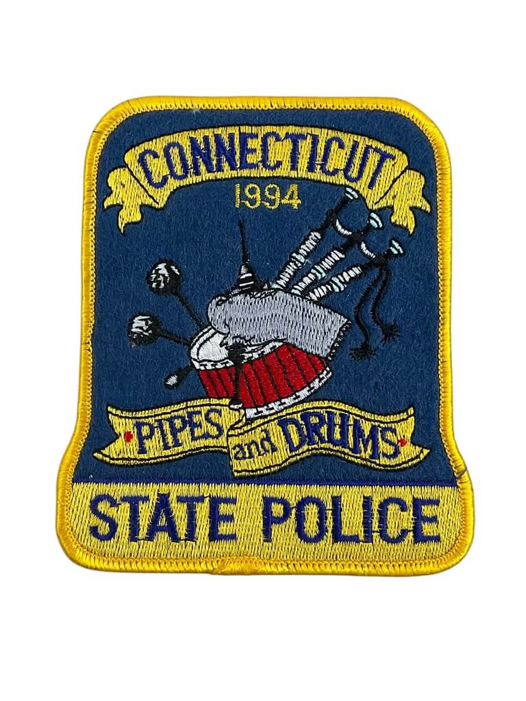 US Connecticut Pipes and Drums 1994 State Police Patch US Connecticut Pipes and Drums 1994 State Police Patch