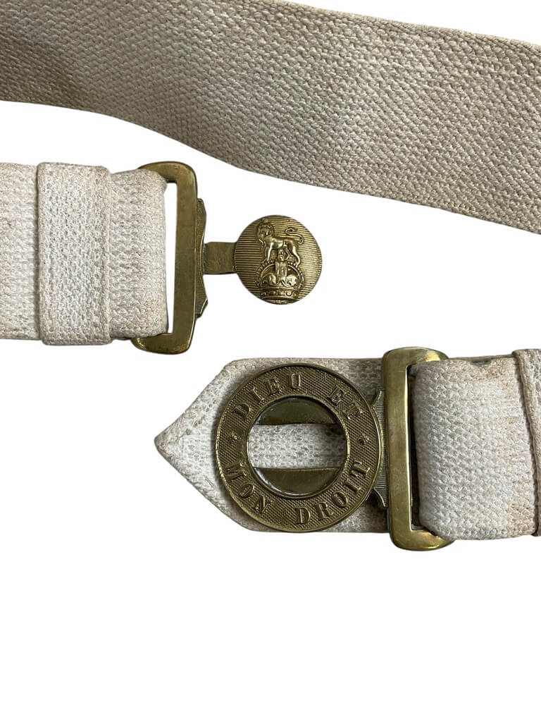 WW2 British Military Police White Belt With Brass Buckle WW2 British Military Police White Belt With Brass Buckle