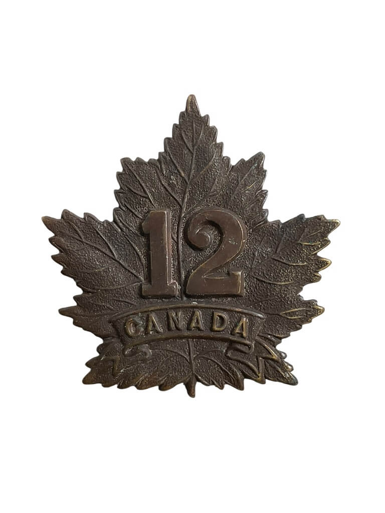 WW1 Canadian CEF 12th Battalion Other Ranks Cap Badge WW1 Canadian CEF 12th Battalion Other Ranks Cap Badge