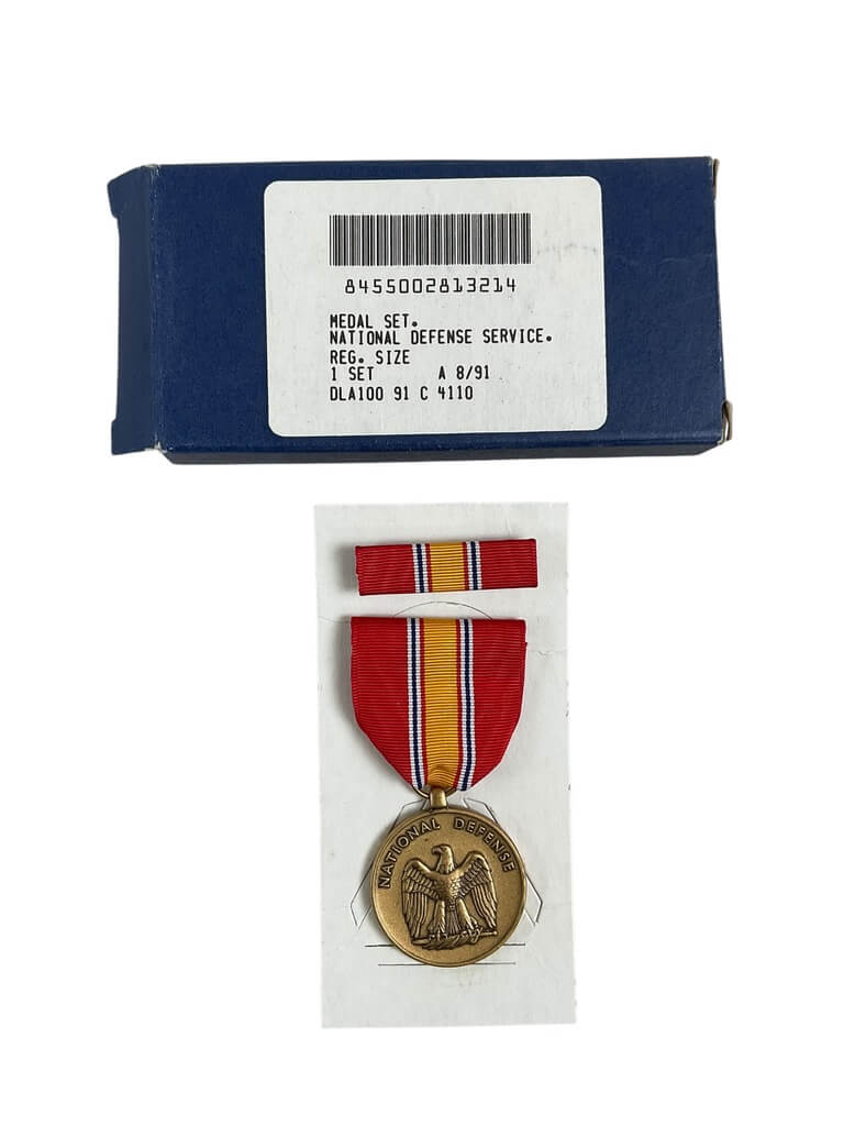 US Army National Defense Service Full Size Medal With Ribbon Bar US Army National Defense Service Full Size Medal With Ribbon Bar