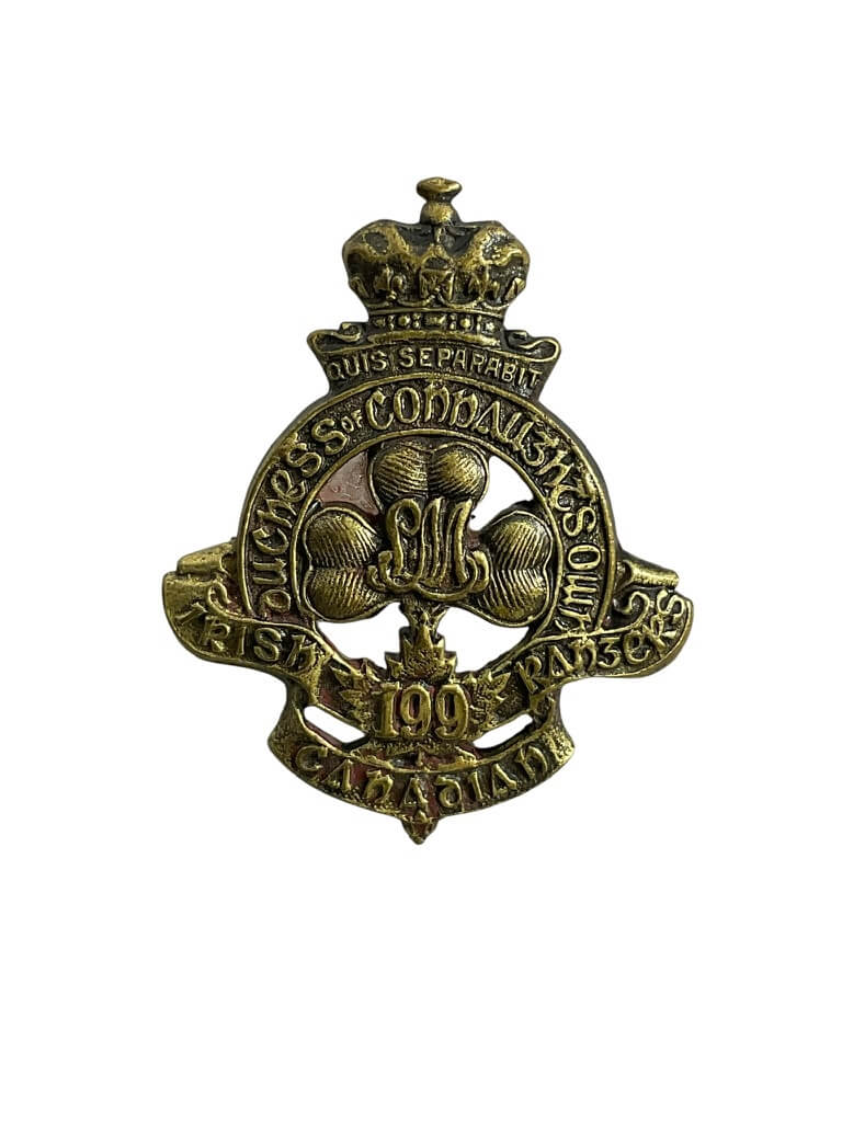 WW1 Canadian CEF 199th Battalion Irish Rangers Collar Insignia Single WW1 Canadian CEF 199th Battalion Irish Rangers Collar Insignia Single