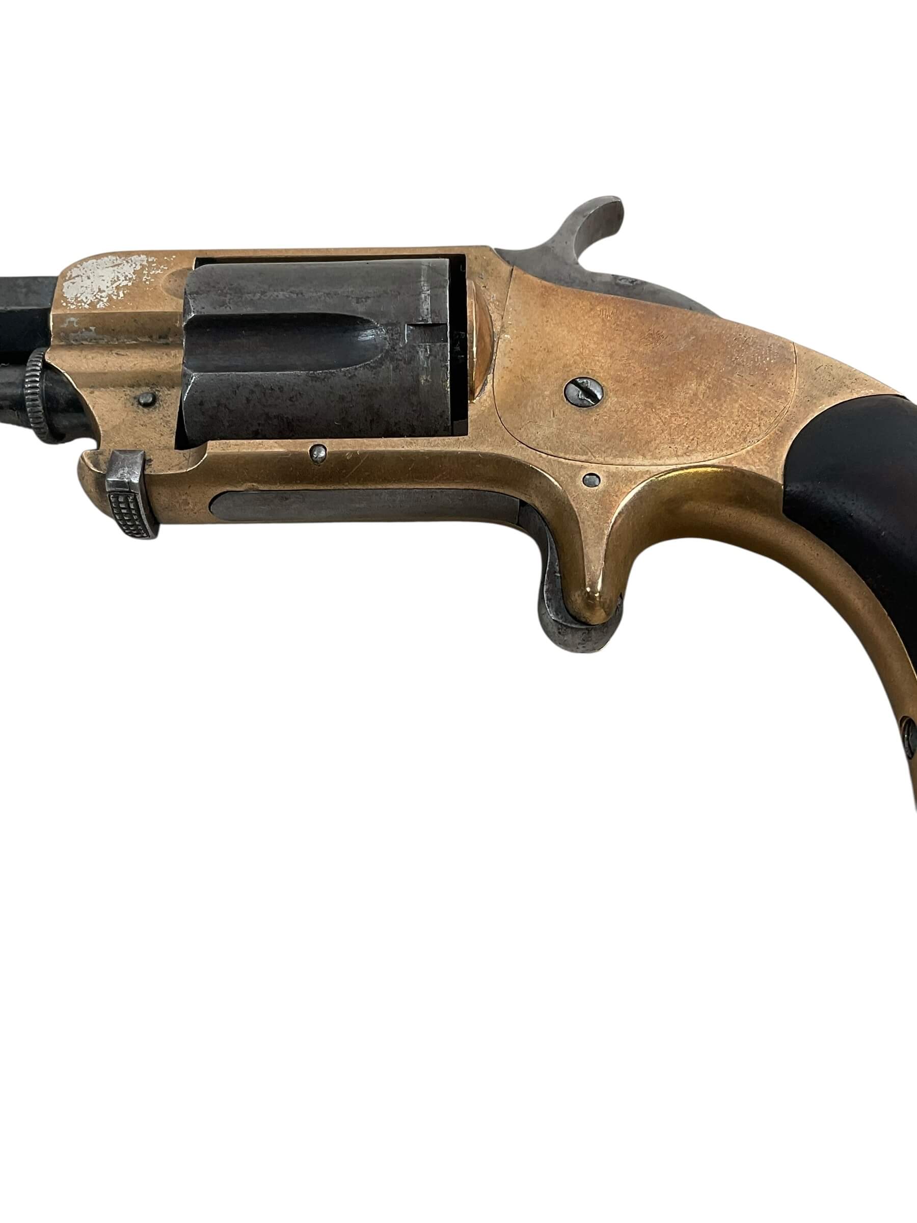 US 1871 Whitneyville Brass Framed .32 Rimfire Revolver Antique US 1871 Whitneyville Brass Framed .32 Rimfire Revolver Antique