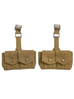 WW2 Canadian P37 Ammo Pouches Pair 1943 Dated C Broad Arrowed