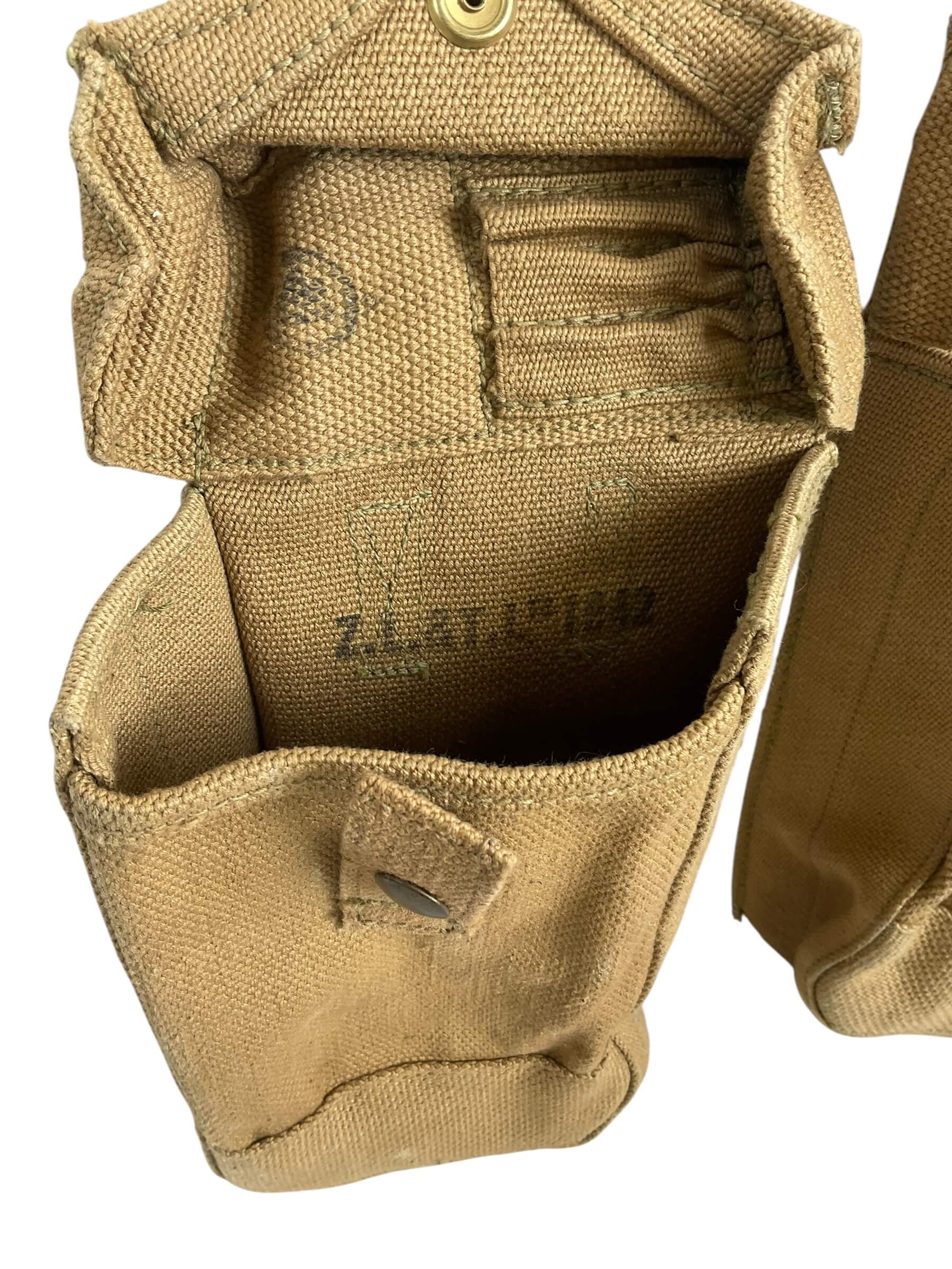 WW2 Canadian Army P37 Small Basic Pouches C Broad Arrowed Pair WW2 Canadian Army P37 Small Basic Pouches C Broad Arrowed Pair