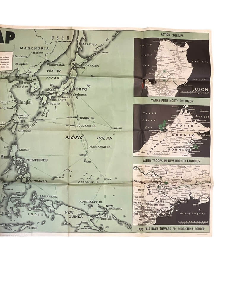 WW2 US Newsmap Vol 4 No 9F 47″ X 34 1/2″ WW2 US Newsmap Vol 4 No 9F 47″ X 34 1/2″