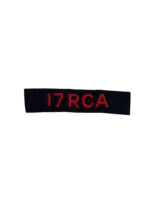 WW2 Canadian 17th RCA Shoulder Title Insignia Single WW2 Canadian 17th RCA Shoulder Title Insignia Single