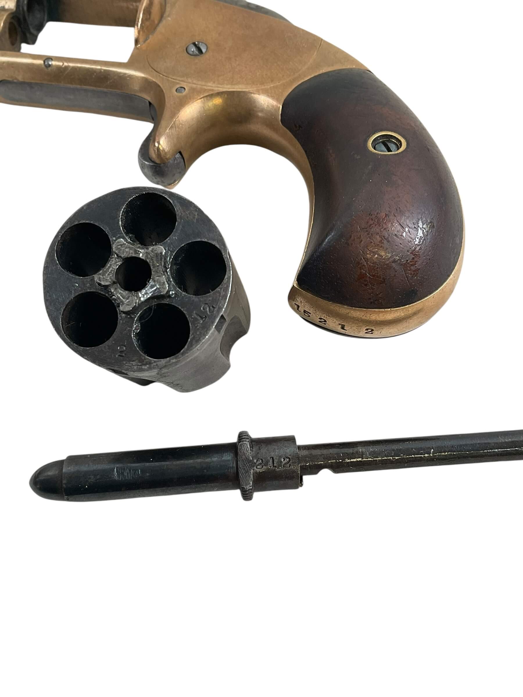 US 1871 Whitneyville Brass Framed .32 Rimfire Revolver Antique US 1871 Whitneyville Brass Framed .32 Rimfire Revolver Antique